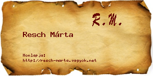 Resch Márta névjegykártya